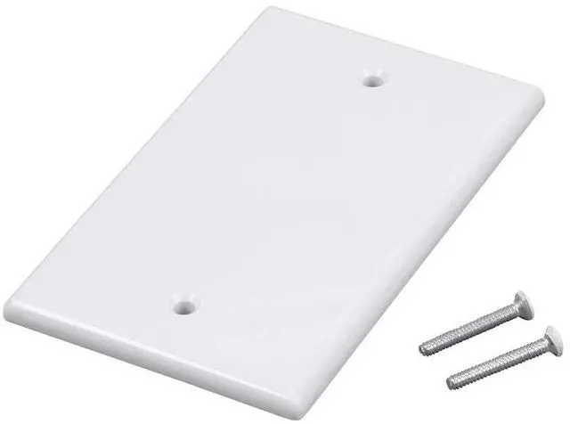 Alt view image 9 of 9 - Monoprice 1-Gang Blank Wall Plate - White  for Home ,Office, Personal Install