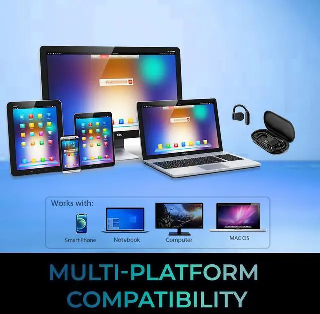 Alt view image 11 of 15 - Adesso Xtream T4 Open-Ear Bluetooth Earbuds with Charging Case XTREAMT4