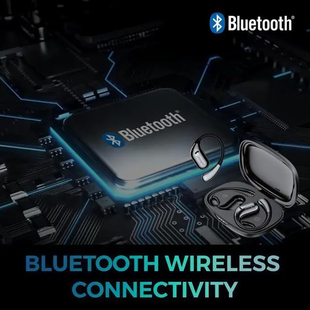 Alt view image 14 of 15 - Adesso Xtream T5 Open-Ear Bluetooth Water Resistant Earbuds XTREAMT5