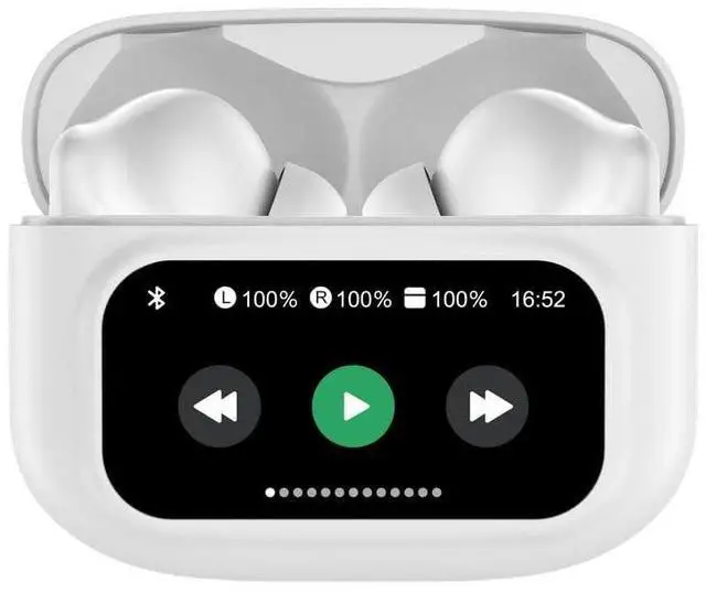Alt view image 9 of 12 - Adesso XTREAM T3 Bluetooth Wireless Earbuds with ANC and Touch Controlled Wireless Charging Case - White