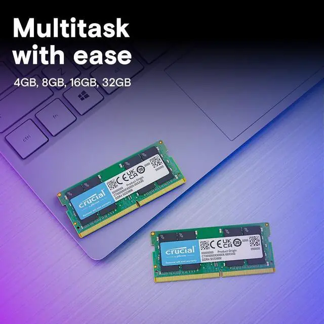 Alt view image 5 of 5 - Crucial 32GB 2x16GB DDR4 3200MHz SODIMM 260-Pin Memory Kit CT2K16G4SFRA32A