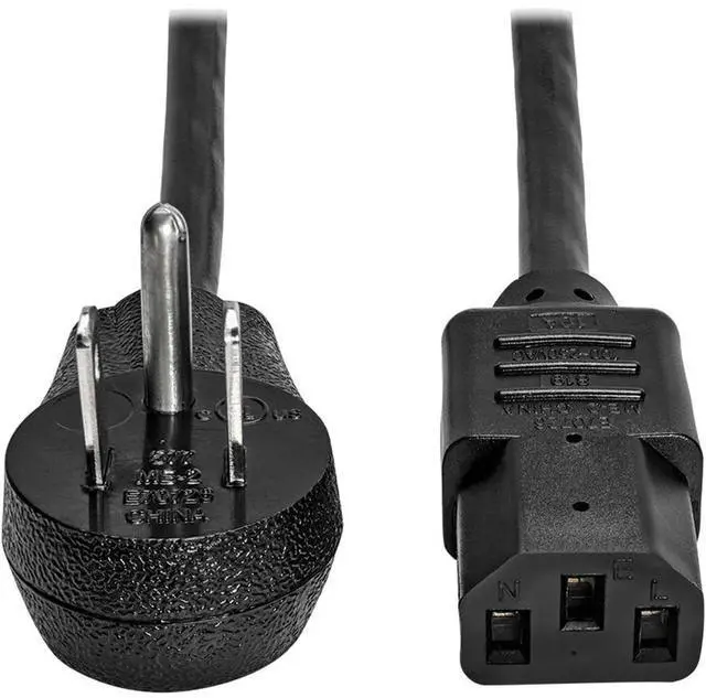 Alt view image 10 of 14 - Tripp Lite Model P006-010-15D 10 ft. Desktop Computer AC Power Cord, Right-Angle NEMA 5-15P to C13 - 10A, 125V, 18 AWG, 10 ft. Black