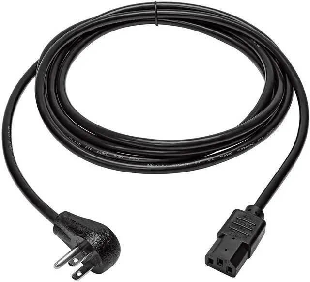 Alt view image 11 of 14 - Tripp Lite Model P006-010-15D 10 ft. Desktop Computer AC Power Cord, Right-Angle NEMA 5-15P to C13 - 10A, 125V, 18 AWG, 10 ft. Black