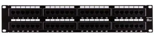 Alt view image 9 of 20 - Monoprice 48-port Cat6 Patch Panel, 110 Type (568A/B Compatible) Black Painted Steel Panel, UL Listed