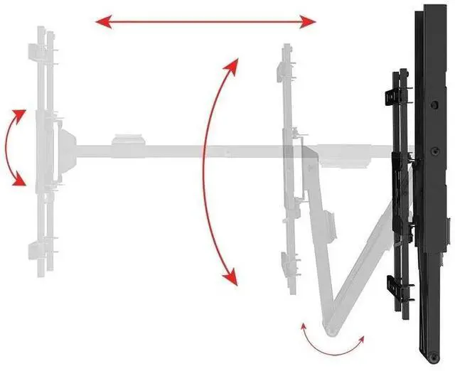 Alt view image 19 of 20 - Monoprice Portrait and Landscape 360 Full-Motion Articulating TV Wall Mount for TVs 40in to 75in, Weight Capacity 110 lbs, Extension 3.3in to 31.5in