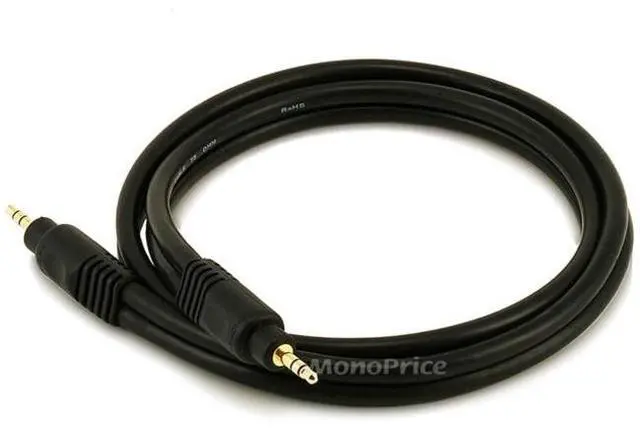 Alt view image 5 of 6 - A/V Cable, 3.5mm M/M cable, Black,3ft MONOPRICE 5576