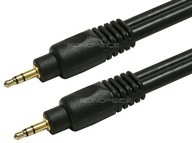 Alt view image 6 of 6 - A/V Cable, 3.5mm M/M cable, Black,3ft MONOPRICE 5576