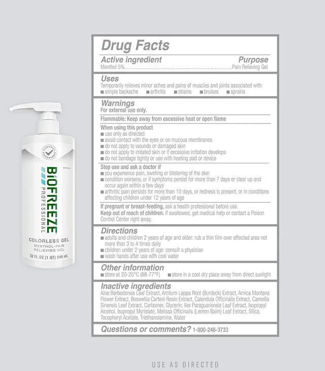 Alt view image 5 of 7 - FAST ACTING MENTHOL PAIN RELIEF TOPICAL ANALGESIC, COLORLESS GEL, 32 OZ PUMP BOTTLE