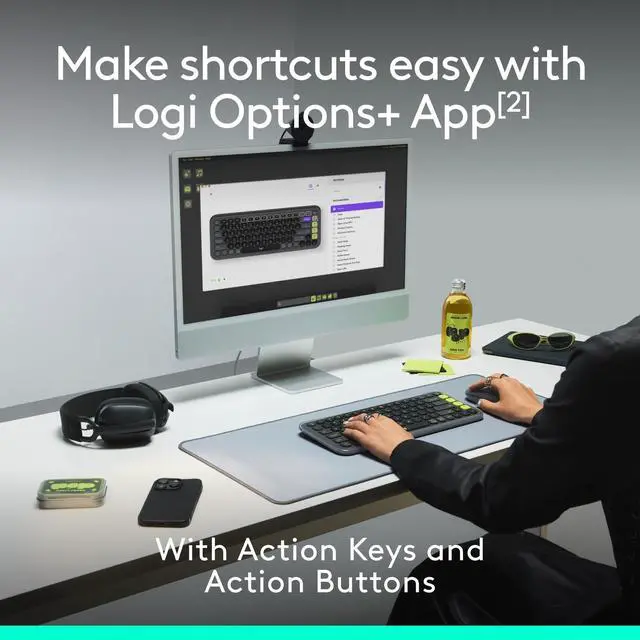 Alt view image 12 of 14 - Logitech POP ICON COMBO Bluetooth Keyboard and Mouse Combo. Graphite/Green