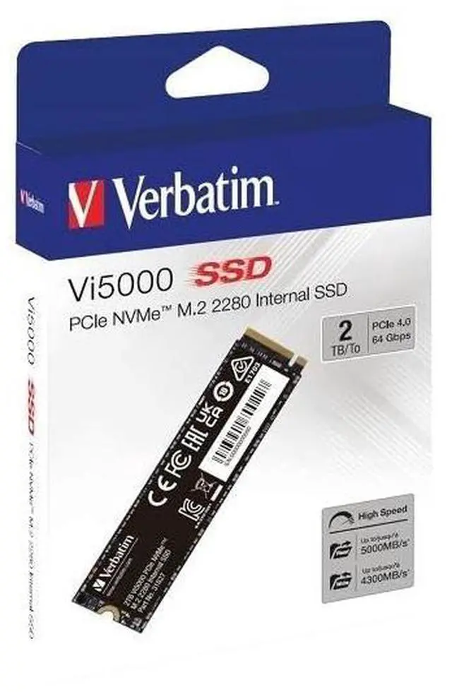 Alt view image 11 of 13 - Verbatim 2TB SSD Vi5000 Internal Solid State Hard Drive PCIe NVMe M.2 2282