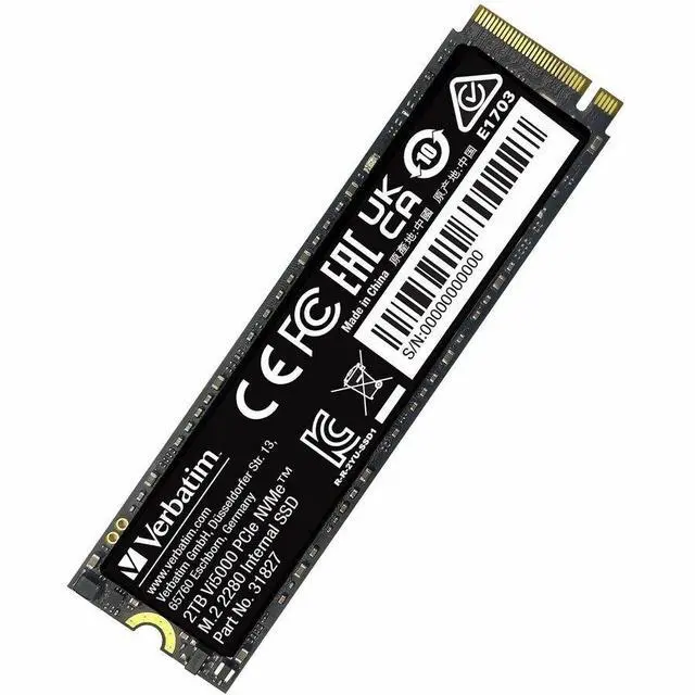 Alt view image 10 of 13 - Verbatim 2TB SSD Vi5000 Internal Solid State Hard Drive PCIe NVMe M.2 2282