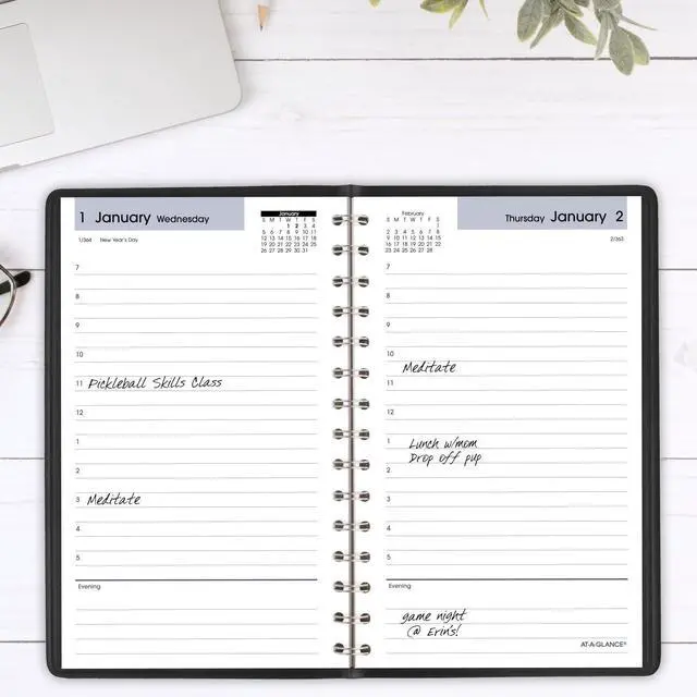 Alt view image 2 of 7 - AT-A-GLANCE® DayMinder® 2026 Daily Appointment Book Planner, Black, Small, 5" x 8", SK440026