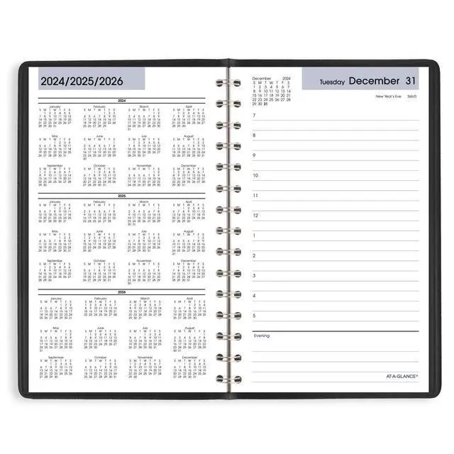 Alt view image 6 of 7 - AT-A-GLANCE® DayMinder® 2026 Daily Appointment Book Planner, Black, Small, 5" x 8", SK440026