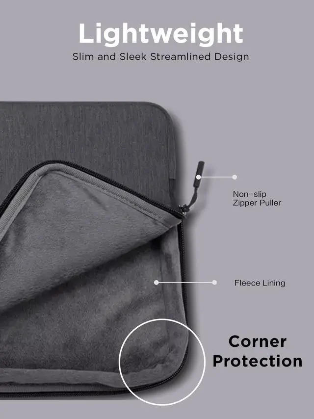 Alt view image 12 of 16 - lenovo urban laptop sleeve for 14" notebook, water resistant, soft padded compartments, accessory storage, reinforced rubber corners, extendable handle, gx40z50941, charcoal grey
