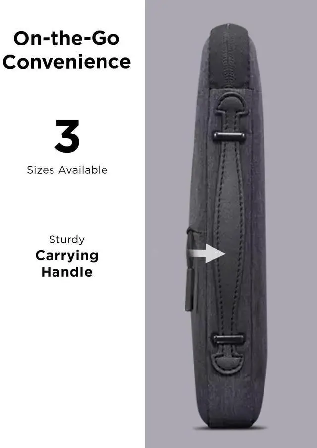 Alt view image 13 of 16 - lenovo urban laptop sleeve for 14" notebook, water resistant, soft padded compartments, accessory storage, reinforced rubber corners, extendable handle, gx40z50941, charcoal grey