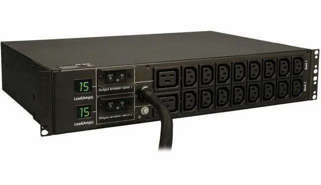 Main image of Tripp Lite PDUMH30HV6 5.8kW Single-Phase Metered PDU 2U 5.8kW Single-Phase Metered PDU - 16 C13 & 2 C19 Outlets (208/240V), L6-30P Input, 1.8 m Cord, 2U, TAA