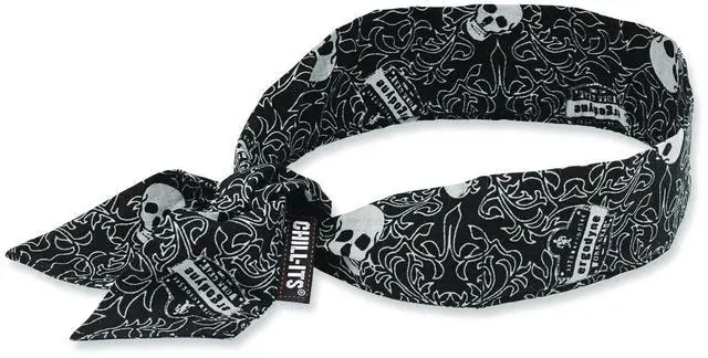 Main image of Chill-Its 6700 Cooling Bandana Polymer Tie Headband One Size Fits Most Skulls 12329