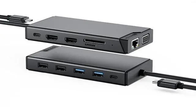 Alt view image 3 of 7 - Alogic USB-C 12-in-1 Dual Display Mini Dock MV2 DUCDMV2