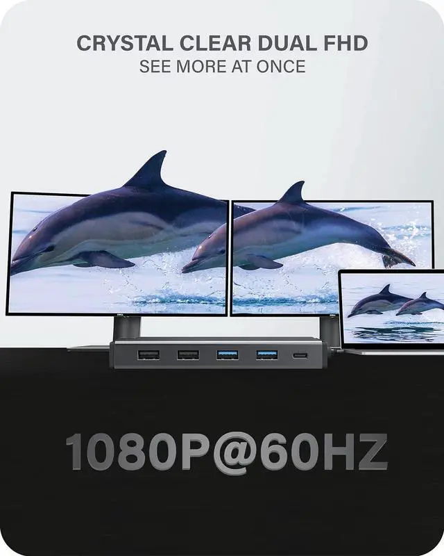 Alt view image 5 of 7 - Alogic USB-C 12-in-1 Dual Display Mini Dock MV2 DUCDMV2