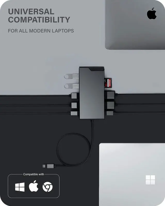 Alt view image 6 of 7 - Alogic USB-C 12-in-1 Dual Display Mini Dock MV2 DUCDMV2