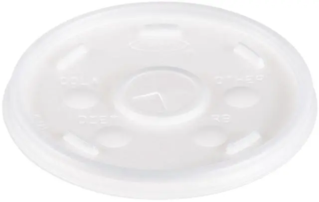 Main image of Plastic Lids for 16oz Hot/Cold Foam Cups Straw-Slot Lid White 1000/Carton 16SL