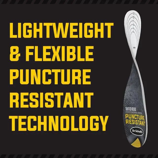 Alt view image 4 of 7 - Professional Series Work Puncture Resistant Insoles for Men Men's Size 8 to 14 Black 90000332