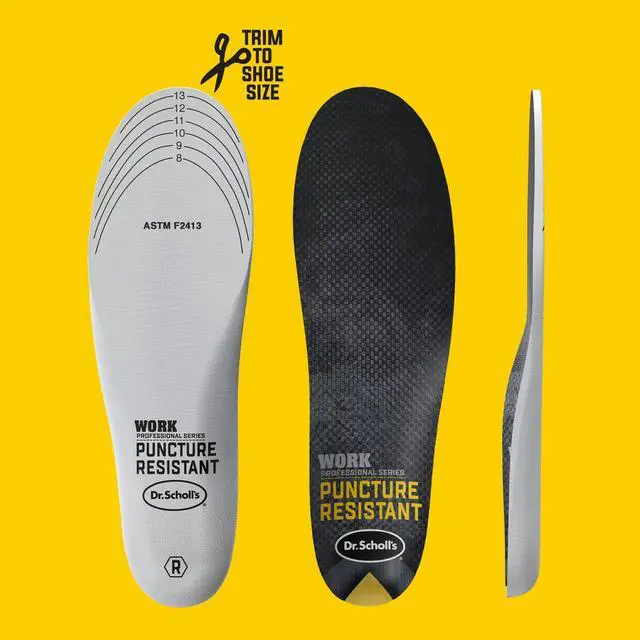 Alt view image 6 of 7 - Professional Series Work Puncture Resistant Insoles for Men Men's Size 8 to 14 Black 90000332