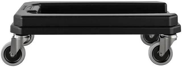Alt view image 3 of 5 - 23 Gallon Resin Slim Trash Can Dolly 11.88" x 20.78" x 6.18" Gray TCNDOLLY
