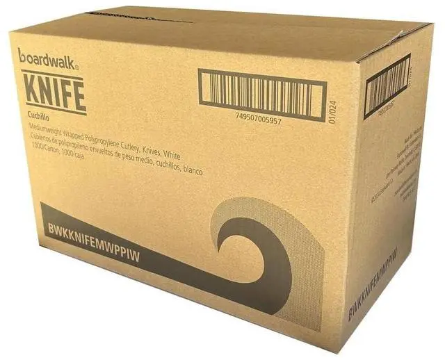 Alt view image 3 of 5 - Mediumweight Wrapped Polypropylene Cutlery Knife 5.86" Plastic White 1000/Carton BWKKNIFEMWPPIW