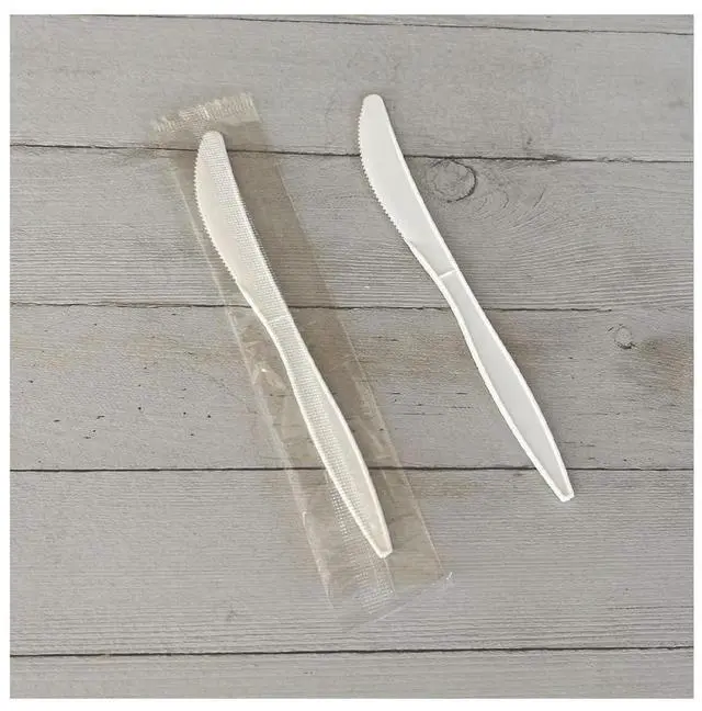 Alt view image 4 of 5 - Mediumweight Wrapped Polypropylene Cutlery Knife 5.86" Plastic White 1000/Carton BWKKNIFEMWPPIW