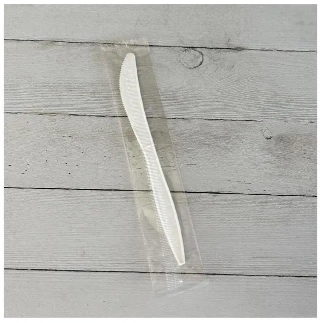 Alt view image 5 of 5 - Mediumweight Wrapped Polypropylene Cutlery Knife 5.86" Plastic White 1000/Carton BWKKNIFEMWPPIW