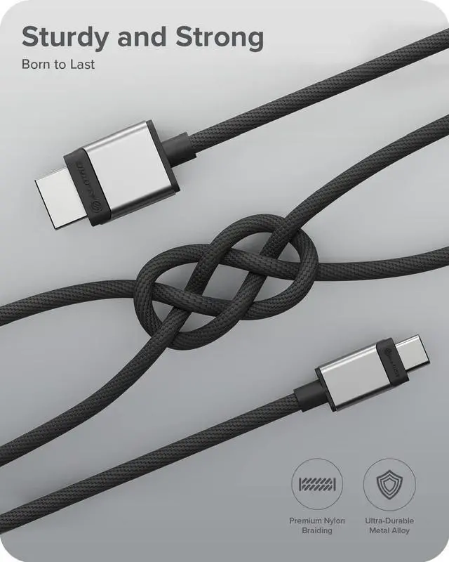 Alt view image 2 of 8 - ALOGIC Ultra USB-C to HDMI with 100W PD Cable Male to Male 2m ULCHDPD02SGR