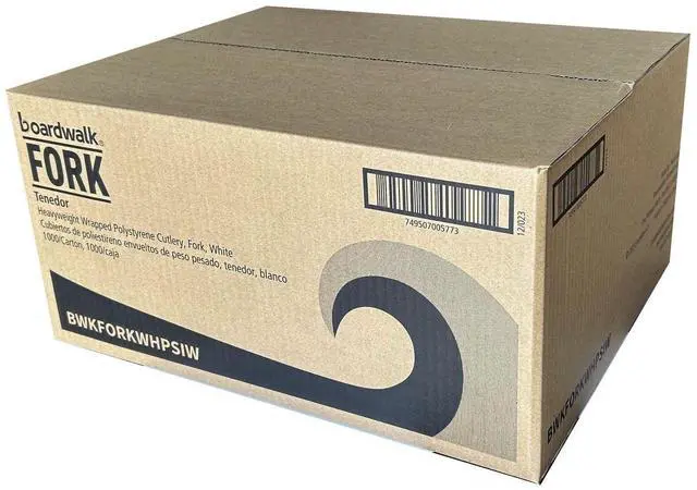 Alt view image 5 of 5 - Heavyweight Wrapped Polystyrene Cutlery Fork Plastic White 1000/Carton BWKFORKWHPSIW