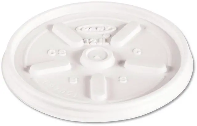 Main image of Dart Plastic Lids for Various Foam Containers Vented White 1000/Carton 12JL