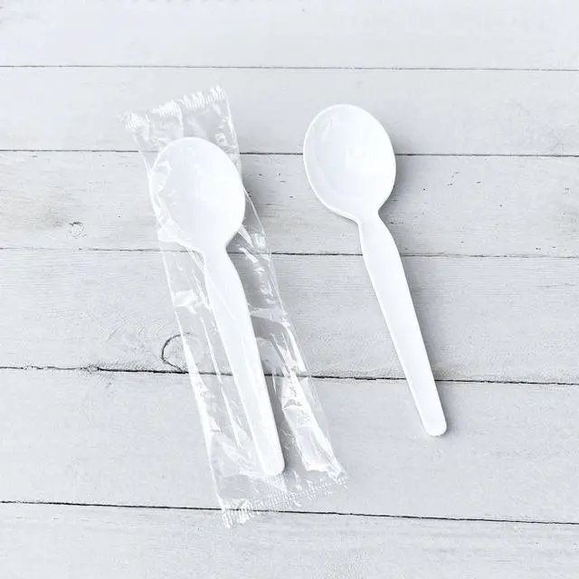 Alt view image 3 of 5 - Heavyweight Wrapped Polystyrene Cutlery Spoon Plastic White 1000/Carton BWKSPOONWHPS