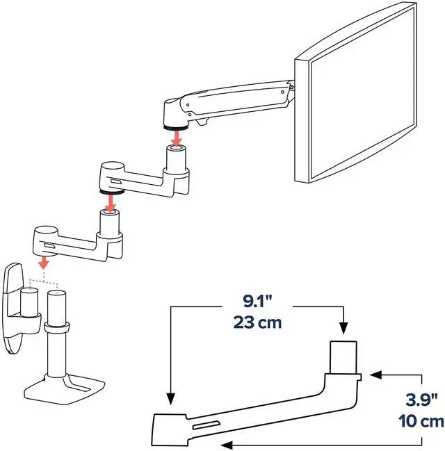 Alt view image 2 of 3 - Ergotron Mounting Extension for Flat Panel Display Monitor White
