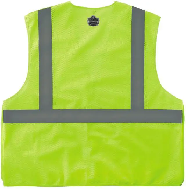 Alt view image 2 of 7 - GloWear 8215BA Type R Class 2 Econo Breakaway Mesh Safety Vest 4X-Large to 5X-Large Lime 21079