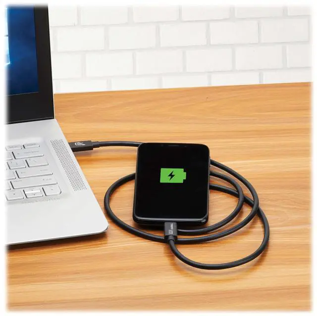 Alt view image 2 of 6 - Tripp Lite USB4 40Gbps Cable (M/M) - USB-C, 8K 60 Hz, Black, 1.2m U521-1P2M-BK