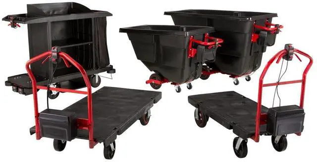 Alt view image 4 of 7 - Motorized Kit for 30" x 60" Platform Trucks Large DC Motor 60 V Lithium-Ion Battery 0.5 mph to 3 mph Black/Red 2173661