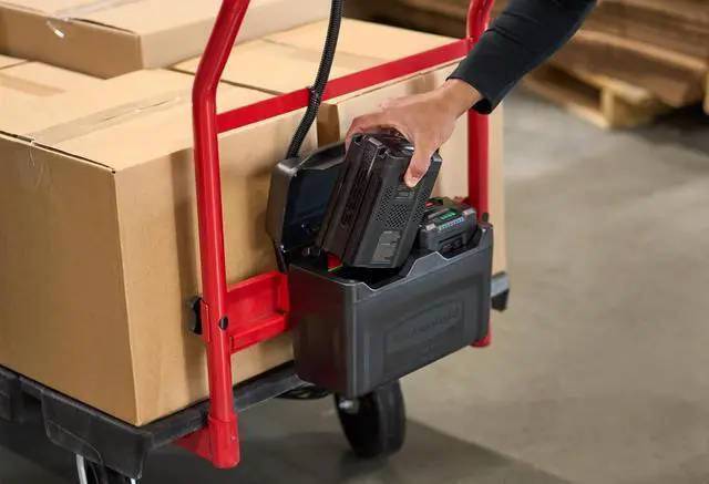Alt view image 5 of 7 - Motorized Kit for 30" x 60" Platform Trucks Large DC Motor 60 V Lithium-Ion Battery 0.5 mph to 3 mph Black/Red 2173661