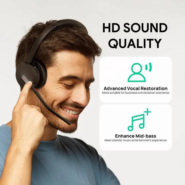 Alt view image 5 of 7 - Yealink BH70 Dual Teams USB-C Wireless Bluetooth Headset 1208667