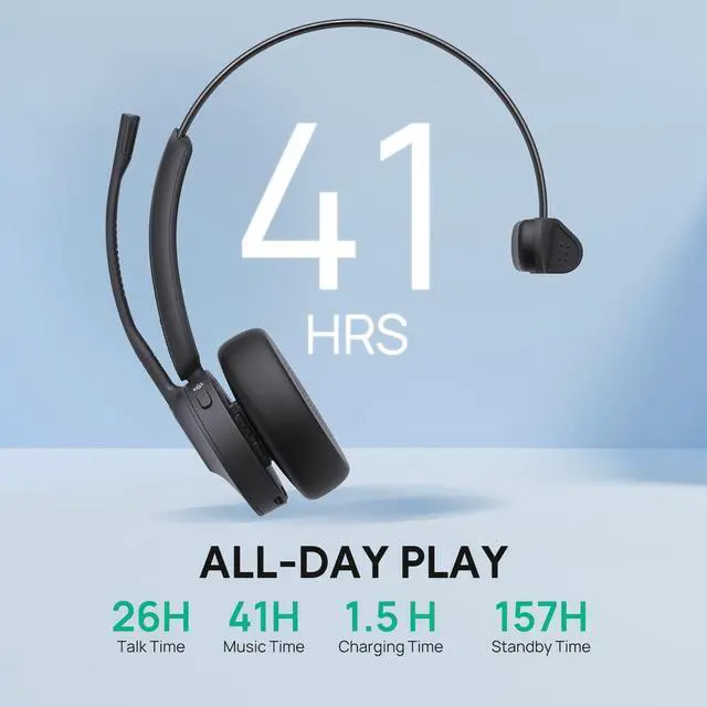 Alt view image 4 of 7 - Yealink WH64 Monaural On-Ear Wireless Headset 1208688