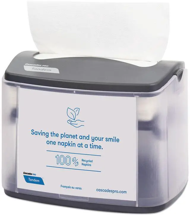 Main image of Cascades Tandem Tabletop Napkin Dispenser 6.1 x 8.16 x 6.3 Gray 4/Carton C402