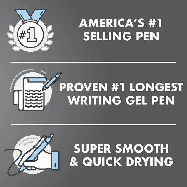 Alt view image 4 of 5 - Pilot G2 Premium Retractable Gel Pen Fine Tip Black/Blue 10Ct 18259