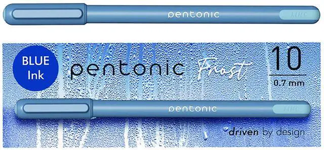 Main image of PENTONIC Gel Pen Stick Fine 0.7 mm Blue Ink Frosted Blue Barrel 10/Pack PEN13085