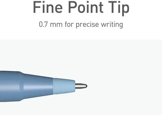 Alt view image 5 of 7 - PENTONIC Gel Pen Stick Fine 0.7 mm Blue Ink Frosted Blue Barrel 10/Pack PEN13085