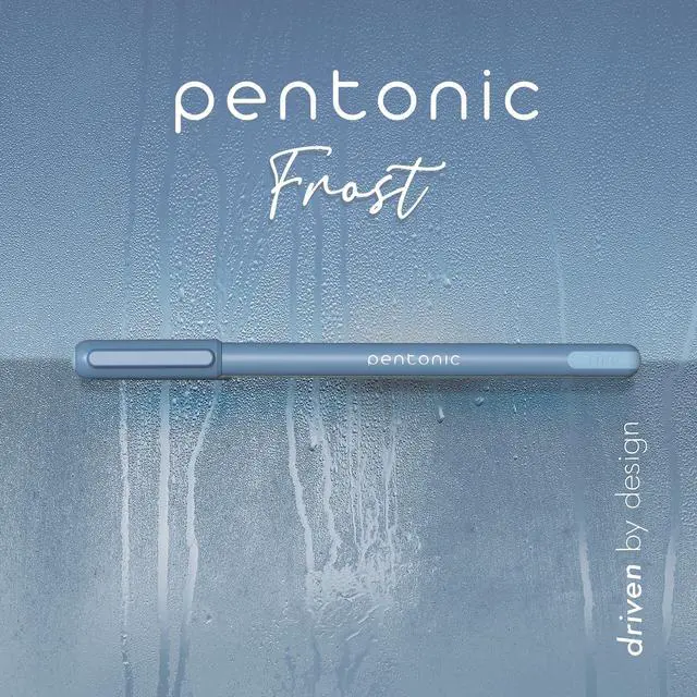 Alt view image 7 of 7 - PENTONIC Gel Pen Stick Fine 0.7 mm Blue Ink Frosted Blue Barrel 10/Pack PEN13085