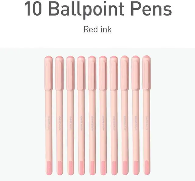 Alt view image 3 of 7 - PENTONIC Gel Pen Stick Fine 0.7 mm Red Ink Pale Pink Barrel 10/Pack PEN13087