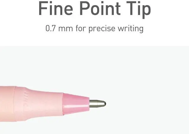 Alt view image 5 of 7 - PENTONIC Gel Pen Stick Fine 0.7 mm Red Ink Pale Pink Barrel 10/Pack PEN13087