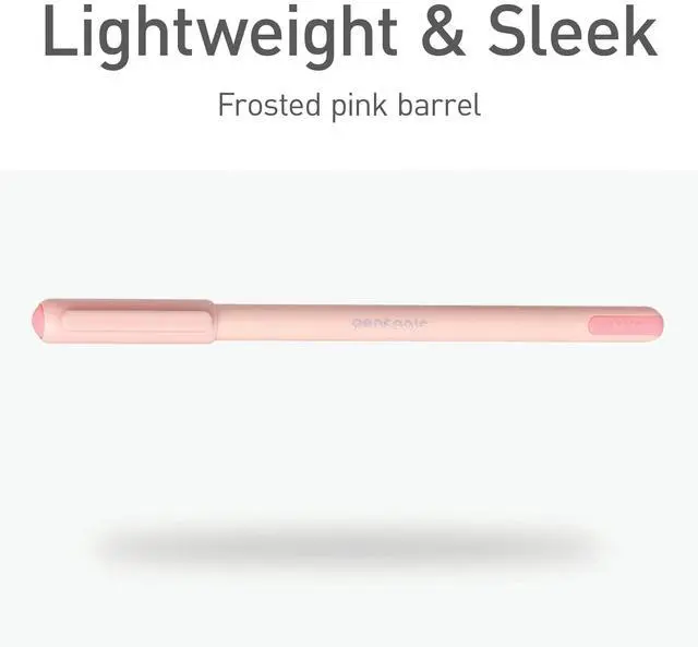 Alt view image 6 of 7 - PENTONIC Gel Pen Stick Fine 0.7 mm Red Ink Pale Pink Barrel 10/Pack PEN13087